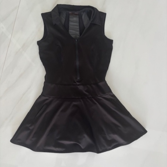 Olaya Sport Splice Mesh Back Tennis Pickleball Golf Dress Black XS - Picture 2 of 2